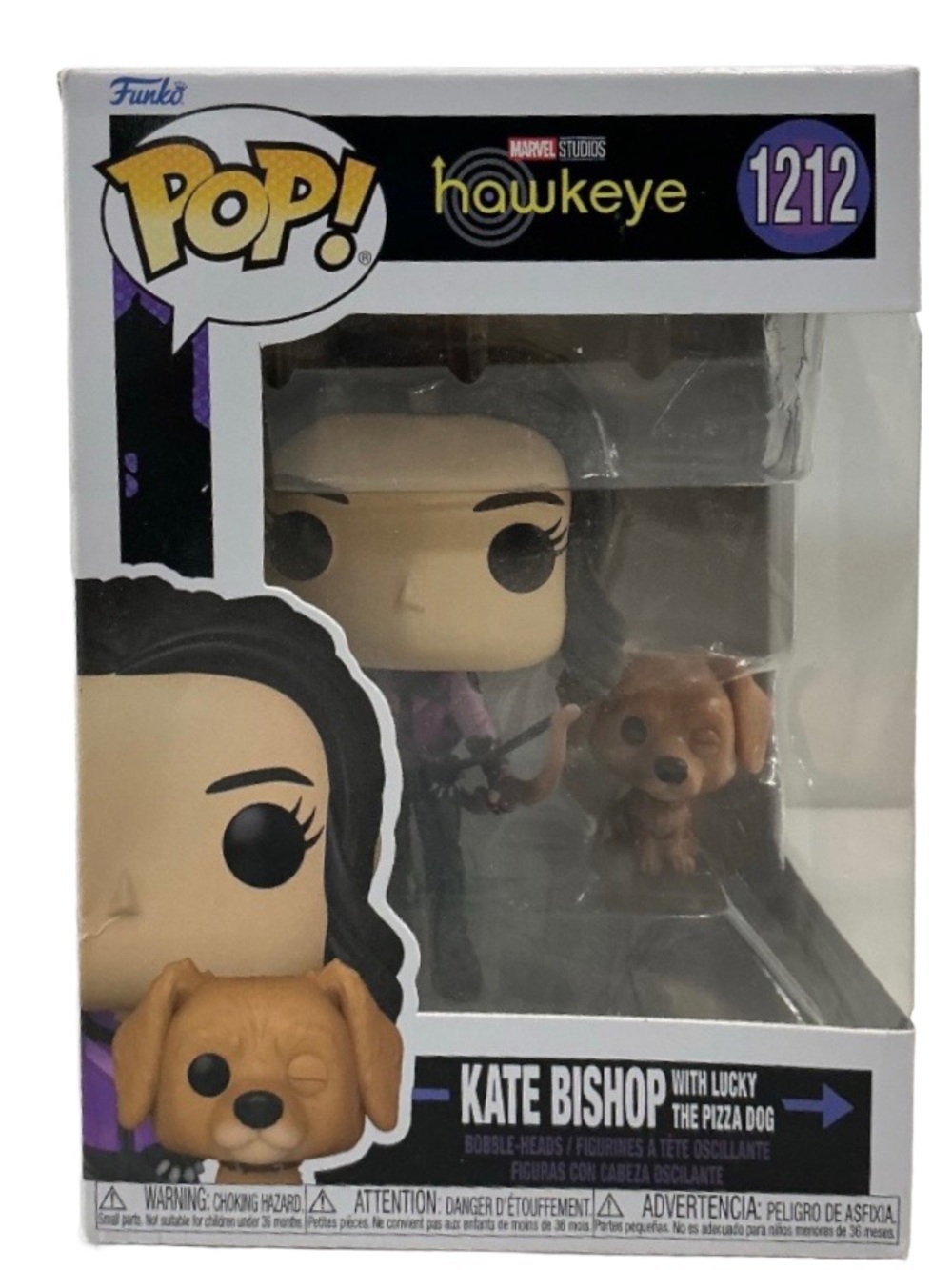 Funko POP! Marvel: Hawkeye - Kate Bishop with Lucky The Pizza Dog #1212